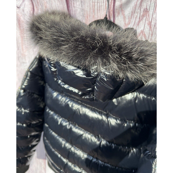 SWITCH REMARKABLE Men’s Puffer Coat Jacket Studded Insulated Fur Hood Black XL - Picture 8 of 12